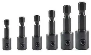 BIG HORN 13228 7-Piece Adjustable Quick-Change Hex Shank Adapter Set for