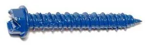 MIDWEST FASTENER 09267 Masonry Screw, 1/4" Dia., Hex, 1 3/4 in L, Steel Blue