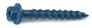 TORQUEMASTER 54275 Masonry Screw, 5/16" Dia., Hex, 2-1/4" L, Steel Blue