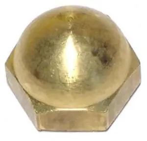 MIDWEST FASTENER 61066 Acorn Nut, 5/16"-18, Solid Brass, 15 PK