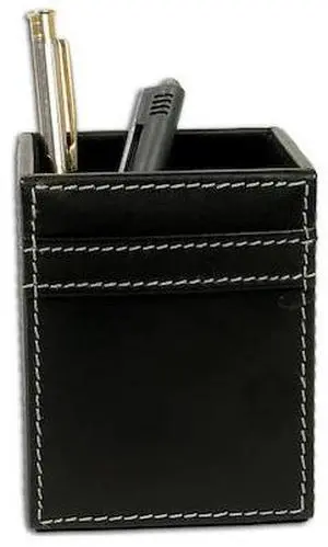 DACASSO AG-1210 Rustic Black Leather Pencil Cup