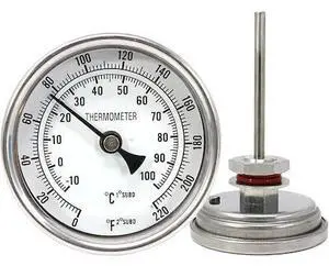 CONCORD PF300-MT 3" Stainless Steel Thermometer with Mounting Assembly