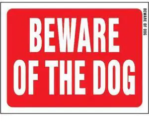 HY-KO A20601 Beware Of Dog Sign 8.5" x 12", 10PK