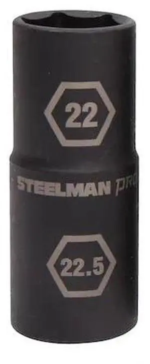 STEELMAN 60231 1/2" Drive 6-Point Thin Wall 22mm x 22.5mm Impact Flip Socket