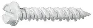 MIDWEST FASTENER 54471 Masonry Screw, 1/4" Dia., Hex, 1-1/4" L, Steel White