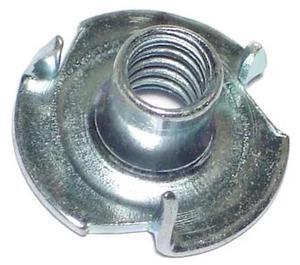 MIDWEST FASTENER 03779 T-Nut, 3 Prongs, 1/4"-20, Steel, Zinc Plated, 100 PK