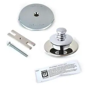 WATCO 48700-PP-CP Univ. NuFit Push Pull Bath Stopper, 1-Hole Overflow, Silicone