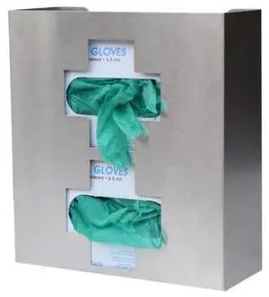 OMNIMED 305336 Stainless Steel "Medical Cross" Glove Box Dispenser (Double)
