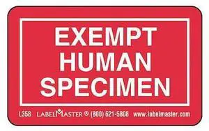 LABELMASTER L358 Exempt Specimen Label,Human,PK1000
