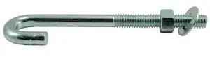 MIDWEST FASTENER 34844 3/8"-16 x 5" Zinc J Hold Down Bolt 4PK
