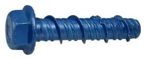 TORQUEMASTER 53246 Masonry Screw, 3/8" Dia., Hex, 1 3/4 in L, Steel Blue