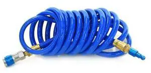 STEELMAN 50043-WMQ-IND 15-Foot Coiled 3/8" ID Air Hose with Reusable 1/4" NPT