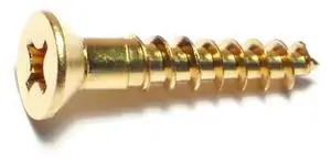 MIDWEST FASTENER 02887 Wood Screw, #12, 1-1/4 in, Plain Brass Flat Head