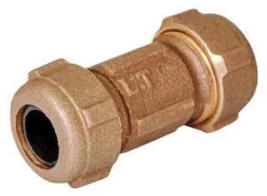 EVERFLOW BRCS0034-NL Coupling Fitting with Packing Nut, Brass, 3" Length