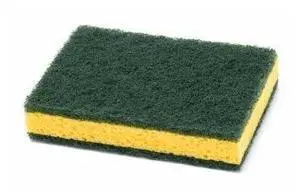 THE BRUSH MAN EPDM SPONGE 6 6 Thick Sponge W/Green Scrub Pads On Each Side,