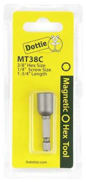 DOTTIE MT38C L.H. Dottie 3/8'' x 1-3/4'' Magnetic Nut Driver (Carded)