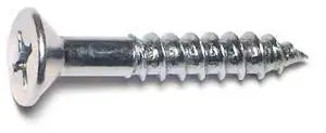 MIDWEST FASTENER 02603 Wood Screw, #14, 1-1/2 in, Zinc Plated Steel Flat Head