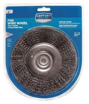 CENTURY DRILL & TOOL 76863 Bench Grinder Crimped Wire Wheel, 5" Fine