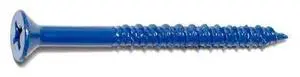 MIDWEST FASTENER 09282 Masonry Screw, 1/4" Dia., Flat, 2 3/4 in L, Steel Blue