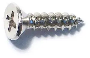 MIDWEST FASTENER 79308 Wood Screw, #9, 3/4 in, Chrome Steel Flat Head Phillips
