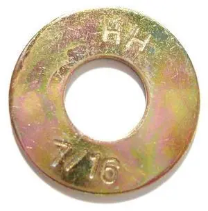 MIDWEST FASTENER 79524 Flat Washer, For Screw Size 7/16" ,Steel Zinc Yellow