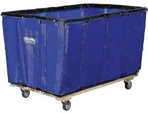 GLOBAL INDUSTRIAL 241983BL Vinyl Basket Bulk Truck, 12 Bushel, Blue