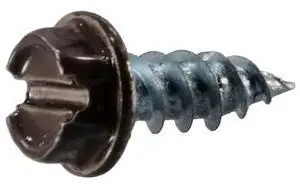 MIDWEST FASTENER 931227 #8 x Slotted Drive, Flange Hex Head Sheet Metal Screw,