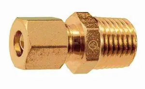 MIDWEST FASTENER 34482 1/4" OD x 1/4MIP Brass Compression Pipe Connectors 3PK
