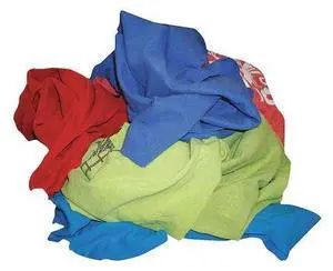 PARTNERS BRAND BR114 Box of Colored T-Shirt Rags, Assorted, 25 Lbs/Case, PK220