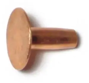 MIDWEST FASTENER 62217 Solid Rivet, Flat Head, #8 Dia., 1/2 in L, Copper Body,