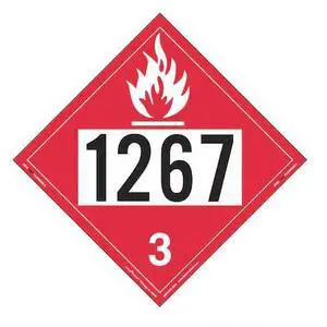 LABELMASTER ZRV21267 UN1267 Flammable Liquid,PK25