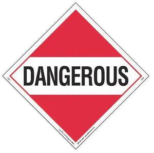 LABELMASTER Z-EZ1 Dangerous Placard,Worded,E-Z,PK25
