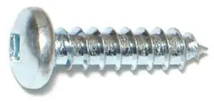 MIDWEST FASTENER 08740 Sheet Metal Screw, #14 x 1 in, Zinc Plated Steel Pan