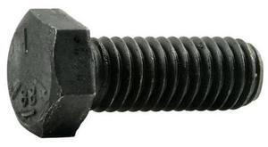 MIDWEST FASTENER 39501 Grade 5, 3/8"-16 Hex Head Cap Screw, Plain Steel, 1 in