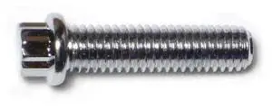 MIDWEST FASTENER 75144 3/8"-16 Flange Bolt, Chrome Plated Steel, 1-1/2 in L, 10