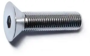 MIDWEST FASTENER 79953 3/8"-24 Socket Head Cap Screw, Flat, Chrome Plated