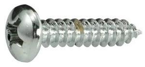 MIDWEST FASTENER 34697 Sheet Metal Screw, #12 x 1 in, Chrome Plated Steel Pan