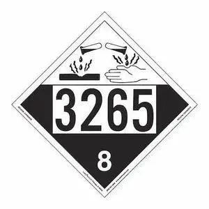 LABELMASTER ZEZ43265 Corrosive Placard,UN 3265,PK25