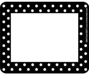 BARKER CREEK 1505 Black & White Dots Name Tags/Self-Adhesive Labels, 45/Pack