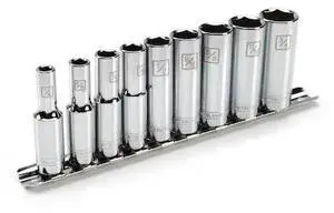 STEELMAN 78214 9-Piece 3/8" Drive Deep 6-Point Chrome SAE Socket Set