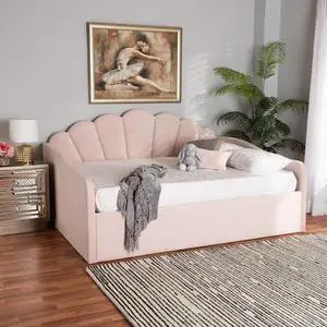 BAXTON STUDIO 213-11551-ZORO Timila Modern and Contemporary Light Pink Velvet