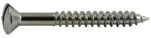 MIDWEST FASTENER 62198 Wood Screw, #6, 1-1/4 in, Chrome Steel Oval Head Slotted