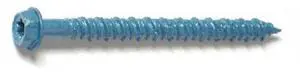 TORQUEMASTER 54261 Masonry Screw, 3/16" Dia., Hex, 2 1/4 in L, Steel Blue