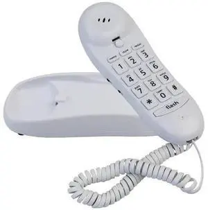 BLUE DONUTS BD3494395 Slimline White Colored Phone For Wall Or Desk With Memory