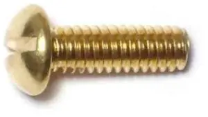 MIDWEST FASTENER 61772 #8-32 x 1/2 in Slotted Round Machine Screw, Plain Brass,