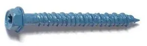 TORQUEMASTER 54268 Masonry Screw, 1/4" Dia., Hex, 2 1/4 in L, Steel Blue