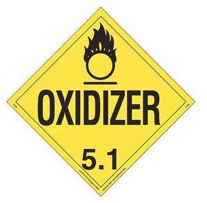 LABELMASTER Z-EZ6 Oxidizer Placard,Worded,E-Z,PK25