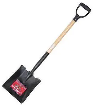 BULLY TOOLS 52520 Square Point Shovel, 14 ga Steel Blade, Wood Handle
