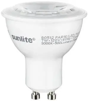 SUNLITE 82043-SU LED 50W Equivalent Dimmable GU10 Base Energy Star 3000K MR16