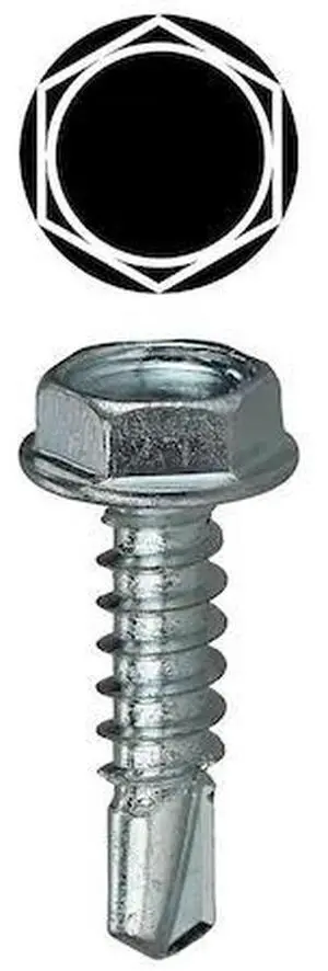 DOTTIE TK100 Self Drilling Screw Kit, Zinc Plated Finish, Carbon Steel, Hex